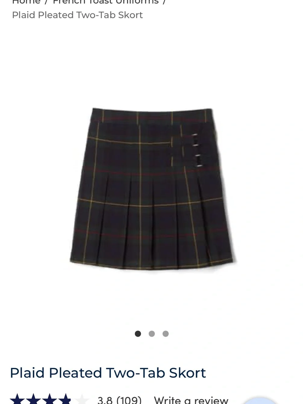 French Toast Plaid Kilt Scooter Skirt Girls 16 Women’s XXS XS Preppy Academia